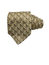 Ermenegildo Zegna Tie 100 Silk Italian Necktie Tan Purple 59" x 3.75" Italy