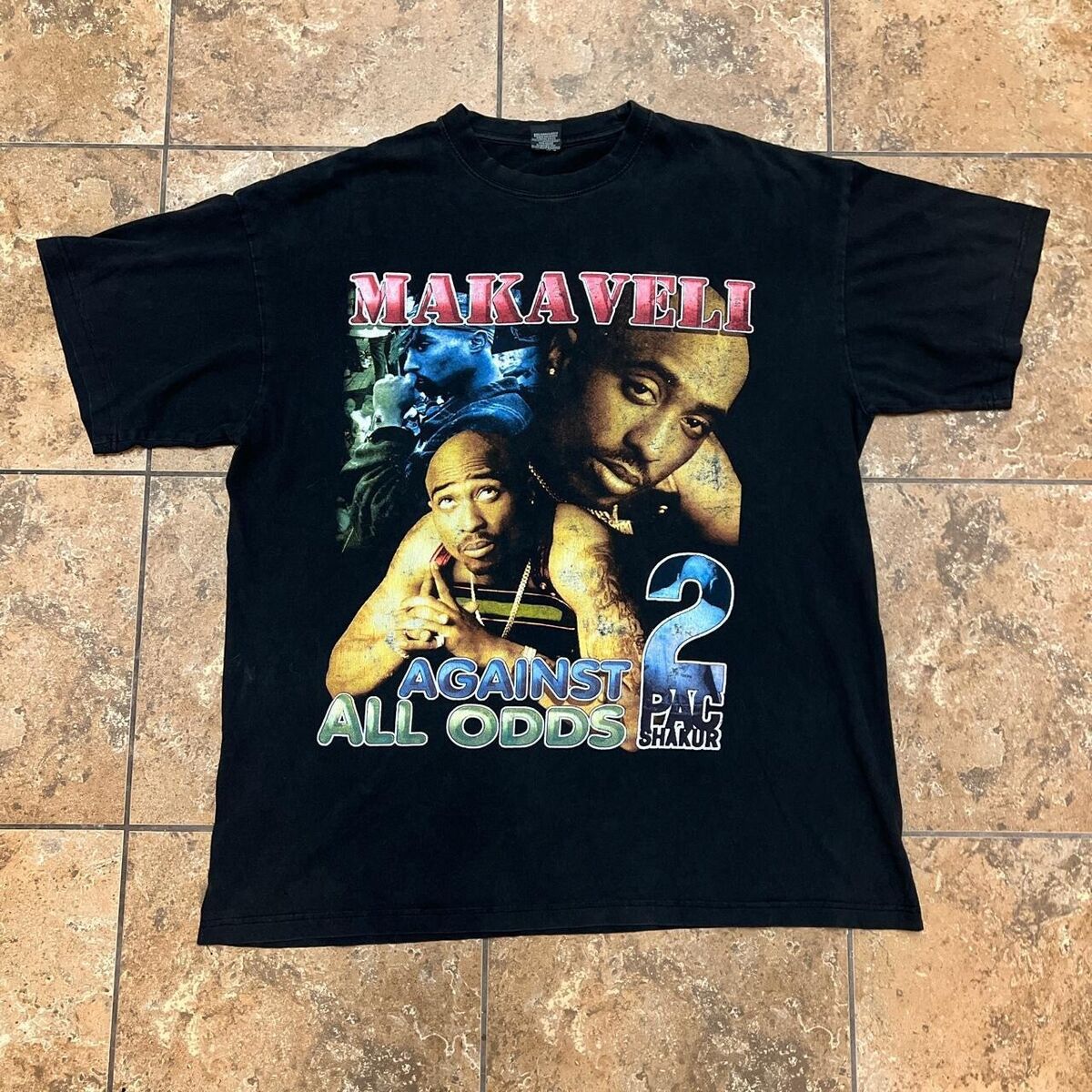 Vintage Rare Tupac Makaveli Rap Tee Shirt All Over Print AOP Vintage Rare Tupac Makaveli Rap Tee Shirt All Over Print AOP