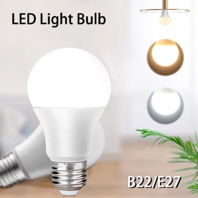 B22 LED Light Bulbs E27 3500K/6500K Warm/Cool White A55 A60 A70 A80 Indoor 6/10X - image 1 of 4