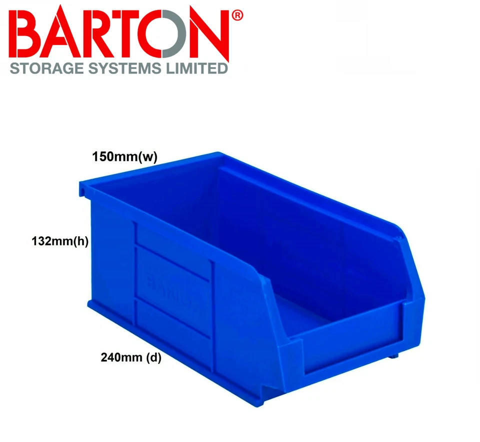 Blue Plastic Part Lin Bins - S - XL Component Storage Boxes Picking Bin Workshop - Image 4 of 4