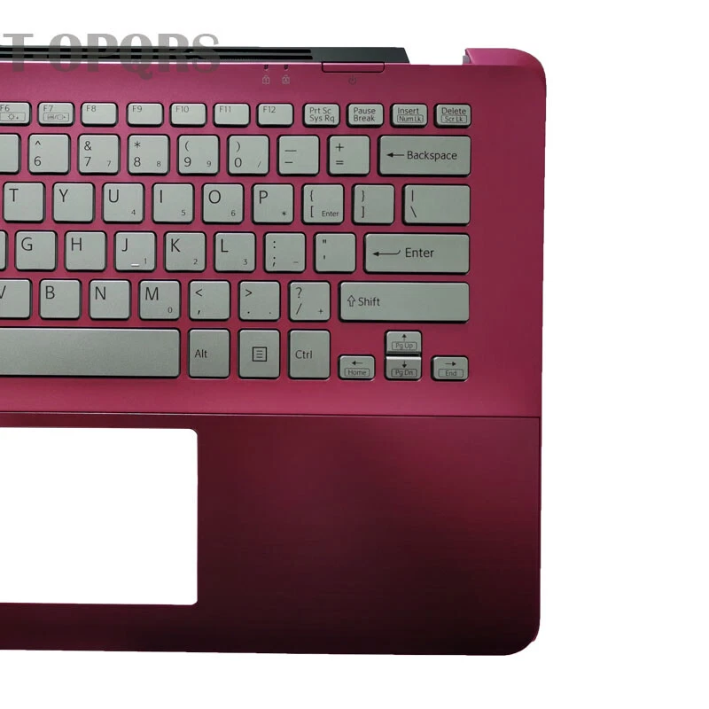 New For Sony Vaio SVF14A SVF14A1C5E Palmrest & US Keyboard Pink Backlit - Image 3 of 4