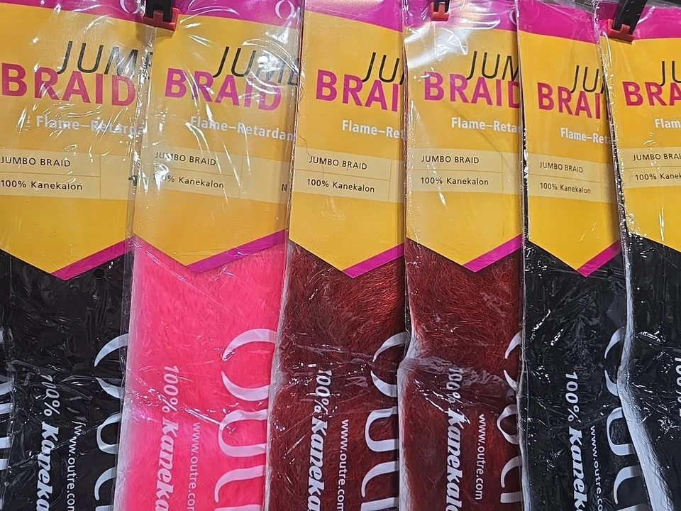 TRENZA JUMBO 26" 100% EXTENSIÓN DE CABELLO KANEKALON EXTERIOR #1 8 Paquetes Envío Gratis  Foto 3 de 4