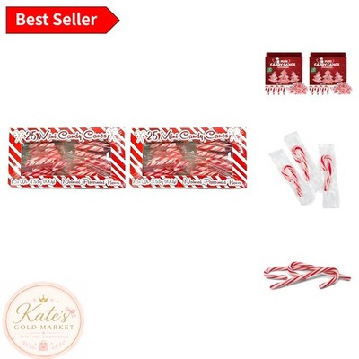 50 Classic Peppermint Candy Canes - Individually Wrapped Boxes for Festive Cheer