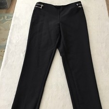 Zac  Rachel Black Straight Dress Pants Women Sz 10 Spandex Zip Flat Front