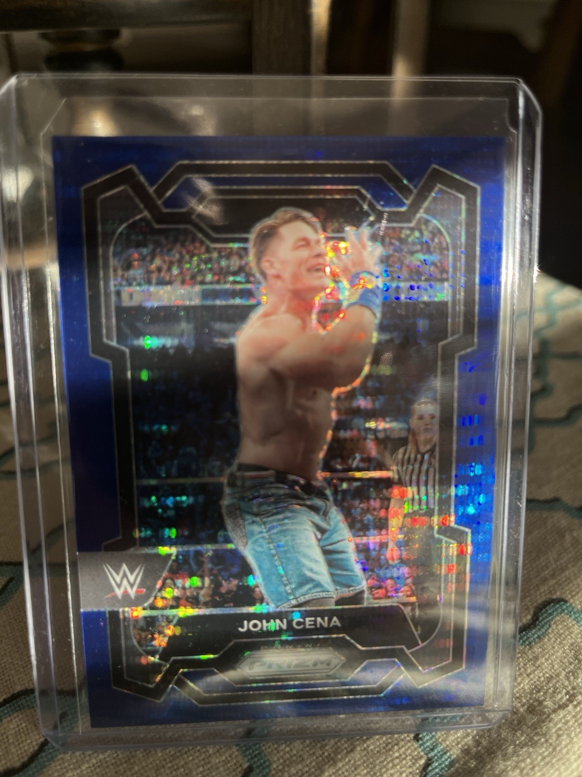 2024 Panini Prizm WWE John Cena #156 Blue Pulsar Prizm /75