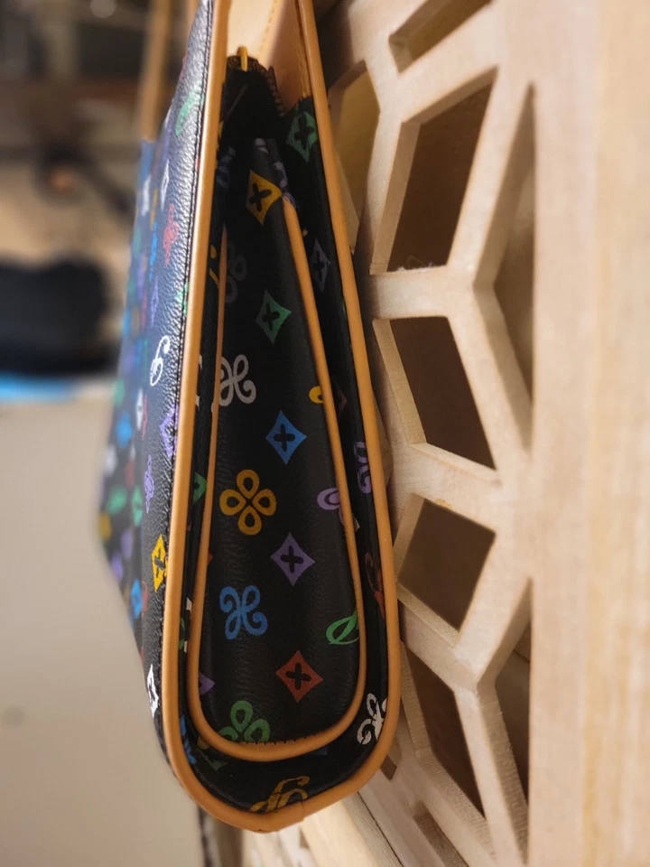 Diophy Monogram Logo Bag Handbag Purse. Black And Multcolored. Medium - Image 3 of 4