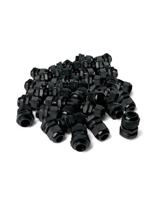 Mouser 1/2'' NPT Strain Relief Nylon Cord Grip Cable Glands, Black Plastic 100ct