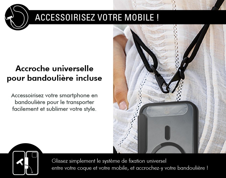 Coque iPhone 15 Pro anti-chute avec cordon et support pour écran cassé évité - 4