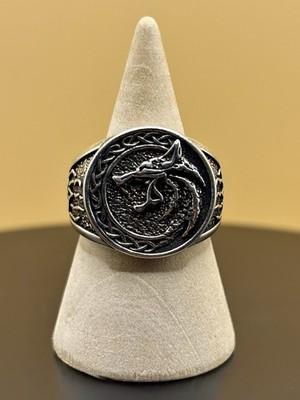 Ritter / Ring Wolf anpassbar in Silber