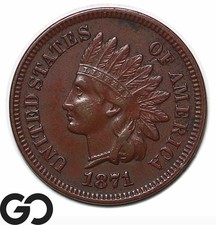 1871 Indian Head Cent Penny, Scarce This Nice, Choice AU++ Better Date