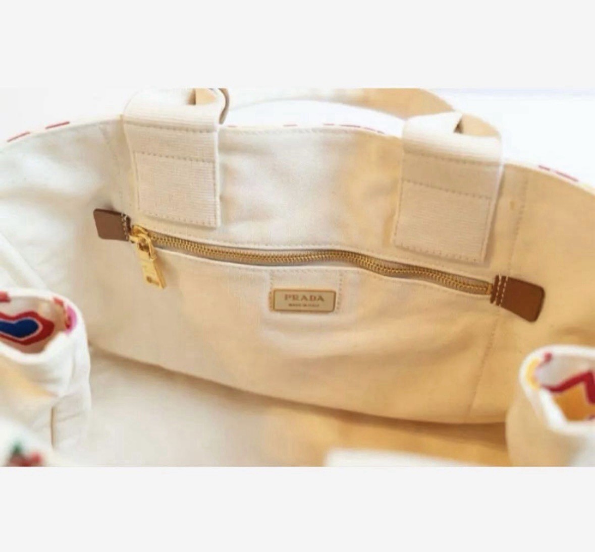 PRADA Canapa Tote Bag Authentic Rare Canvas Handbag Italy Luxury Designer Japan image 9