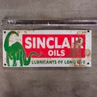 VINTAGE SINCLAIR GREEN OLD US GASOLINE OIL GAS PUMP ENAMEL PORCELAIN SIGN