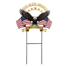 Patriotic Eagle Garden Stakes 4th of July Outdoor Decorations, USA Yard Signs