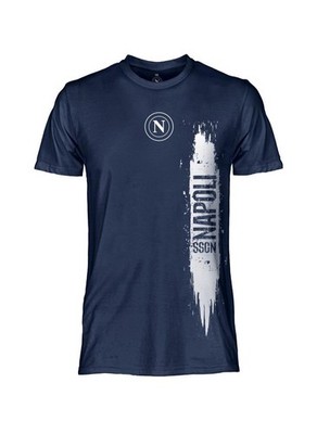 Offizielles blaues Baumwoll T-Shirt SSC NEAPEL mit weißem Print Herren Gr. XXL