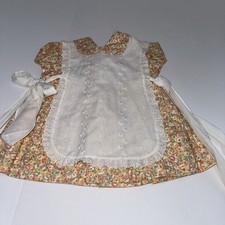 Vintage CI Castro  Co. Girls Apron Dress 18 Months Yellow Floral