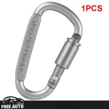 D-Ring Screw Lock Carabiner Hook Clip Aluminum Camping Keychain Outdoor Hiking