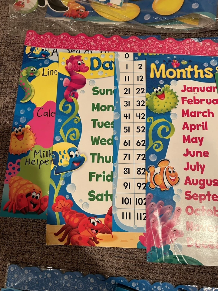 Bulletin Board Decorations Classroom Supplies Under the Sea Theme Large Lot - Image 4 of 4