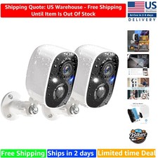 2K Wireless Outdoor Security Cameras, AI Motion Detection Night Vision 2-Pack