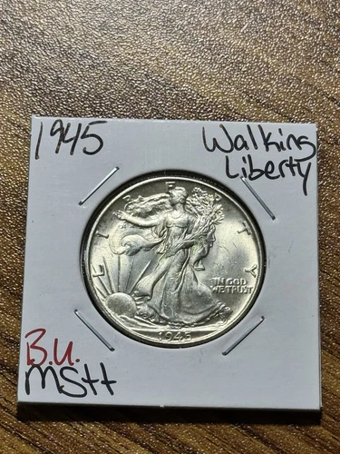 1945 P Walking Liberty Half Dollar Gem BU Uncirculated MS++ 50c Coin (Raw13523)