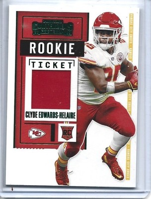 CLYDE EDWARDS-HELAIRE 2020 PANINI CONTENDERS ROOKIE TICKET JERSEY #RTS-CEH