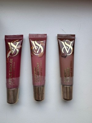 Victoria's Secret Lipgloss Set, Apple Creme Brulee,Mocha Mousse,Almond Croissant