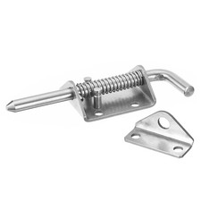 1Pcs 10x135mm Stainless Steel Spring Loaded Gate Latch Pin with Keeper (Silver)