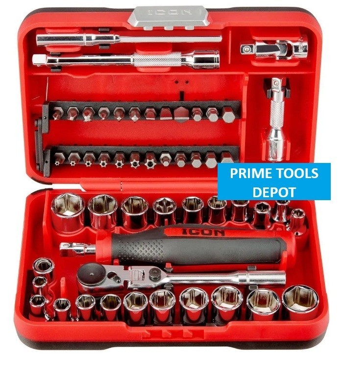 ICON 1/4 in. Drive Compact Socket and Bit Set, 52-Pc, 70695