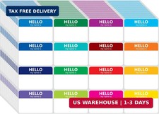 400 Pcs Name Tags Colorful Sticker-16 Colors 3"x2" Hello My Name is Peel Sti