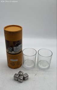 Ohio State Buckeyes Etched Rocks Glass Set 14oz Memory Company Whiskey Stones