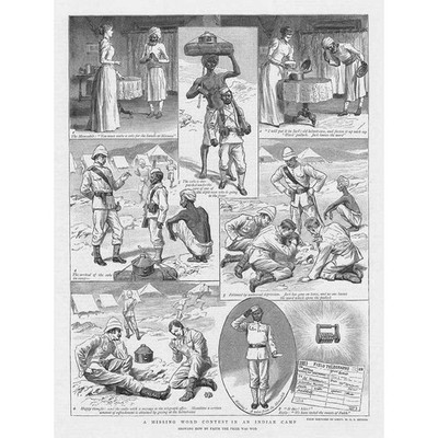 INDIEN A Missing Word Contest in an Indian Camp - Antique Print 1893