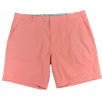 Puma Dealer Golf Shorts Mens 42 Coral Pink 8'' Inseam Elevated Style NEW