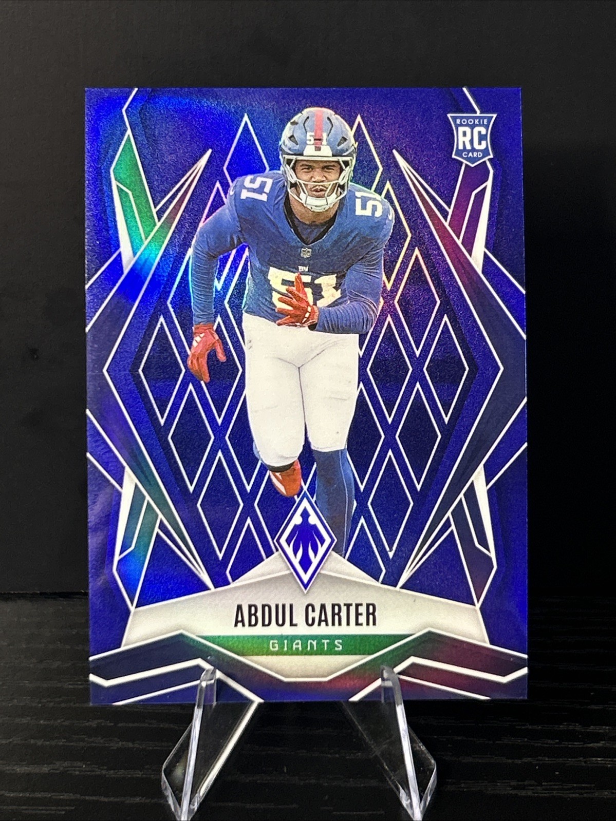 2025 Panini Phoenix Abdul Carter RC Blue /50 New York Giants #177 Color Match