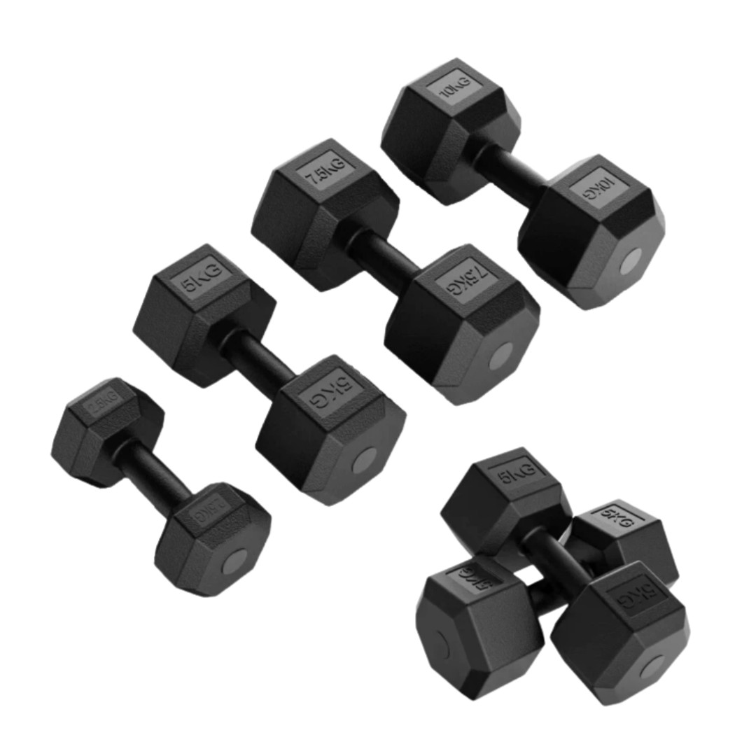 Mancuernas hexagonales Exersci 2,5 kg - 10 kg pesas de mano gimnasio en casa fitness entrenamiento