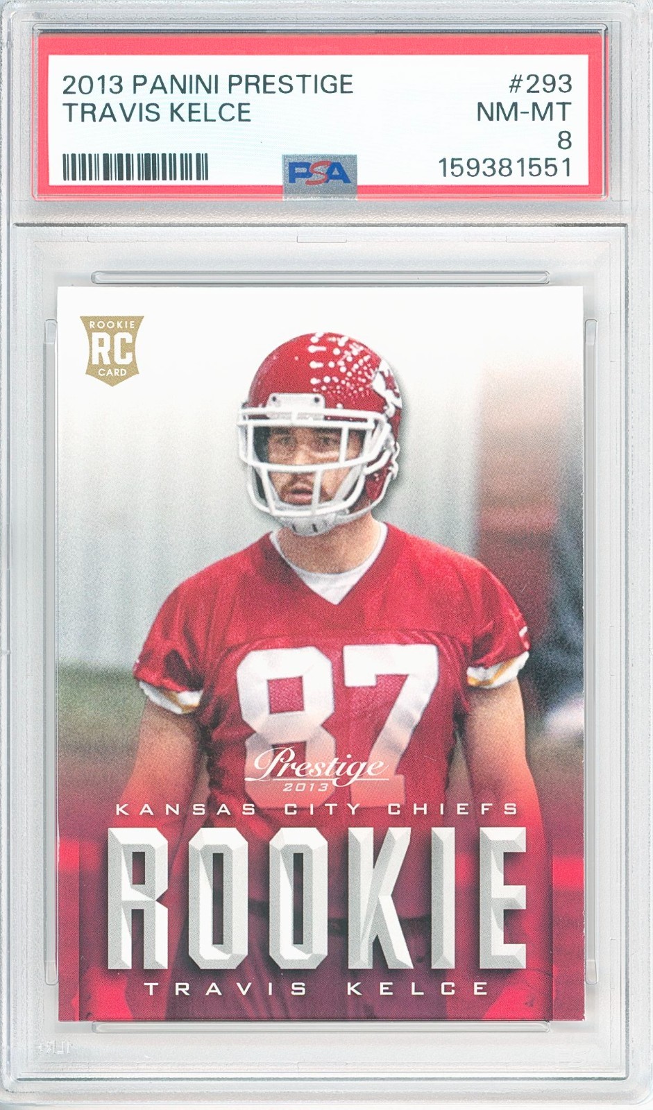 2013 Panini Prestige TRAVIS KELCE #293 Rc 💎 PSA 8 NM/Mint view 1