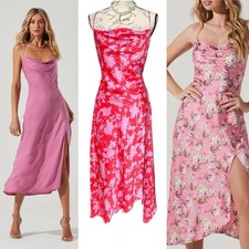 ASTR THE LABEL Gaia Midi Pink Red Floral Slip Dress NWT - M