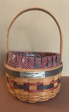 Longaberger 1996 Inaugural Basket With Liner & Protector Signed