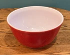 Pre Owned Vintage PYREX DEEP RED/White Interior 1.5 Quart Mixing Bowl