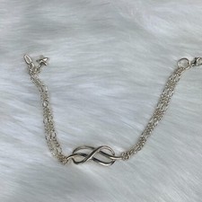 Sterling Silver Infinity Chain Bracelet Star Charm 6.5