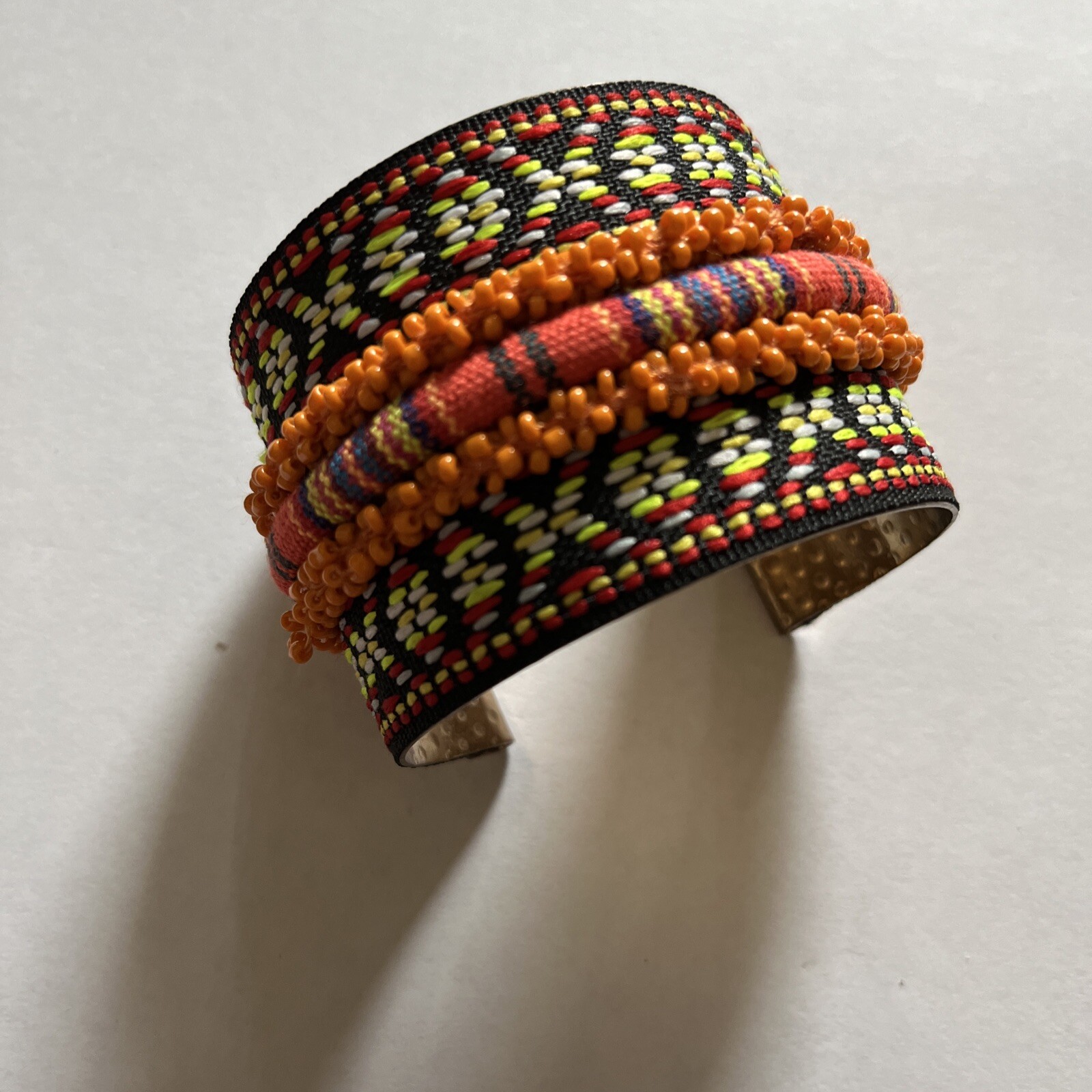 Chunky Adjustable Orange Multi-Colored Beaded Bra… - image 3