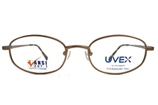 Uvex Safety Eyeglasses Frames EXT6 BRN CS60 Brown Oval Titanium Z87-2+ 49-19-140