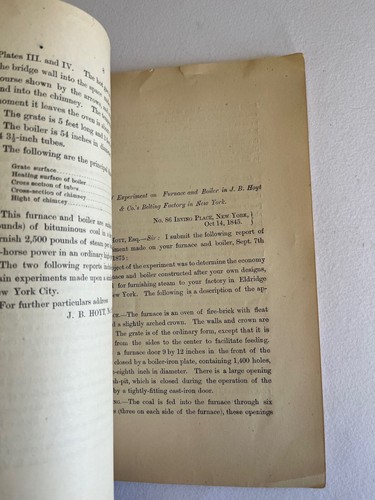 1876 J.B Hoyt's FURNACE combustion bituminous coal prevention of smoke / antique - Picture 10 of 15