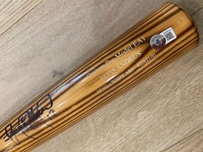 Elvis Andrus Game Bat signed 2021 Beckett
