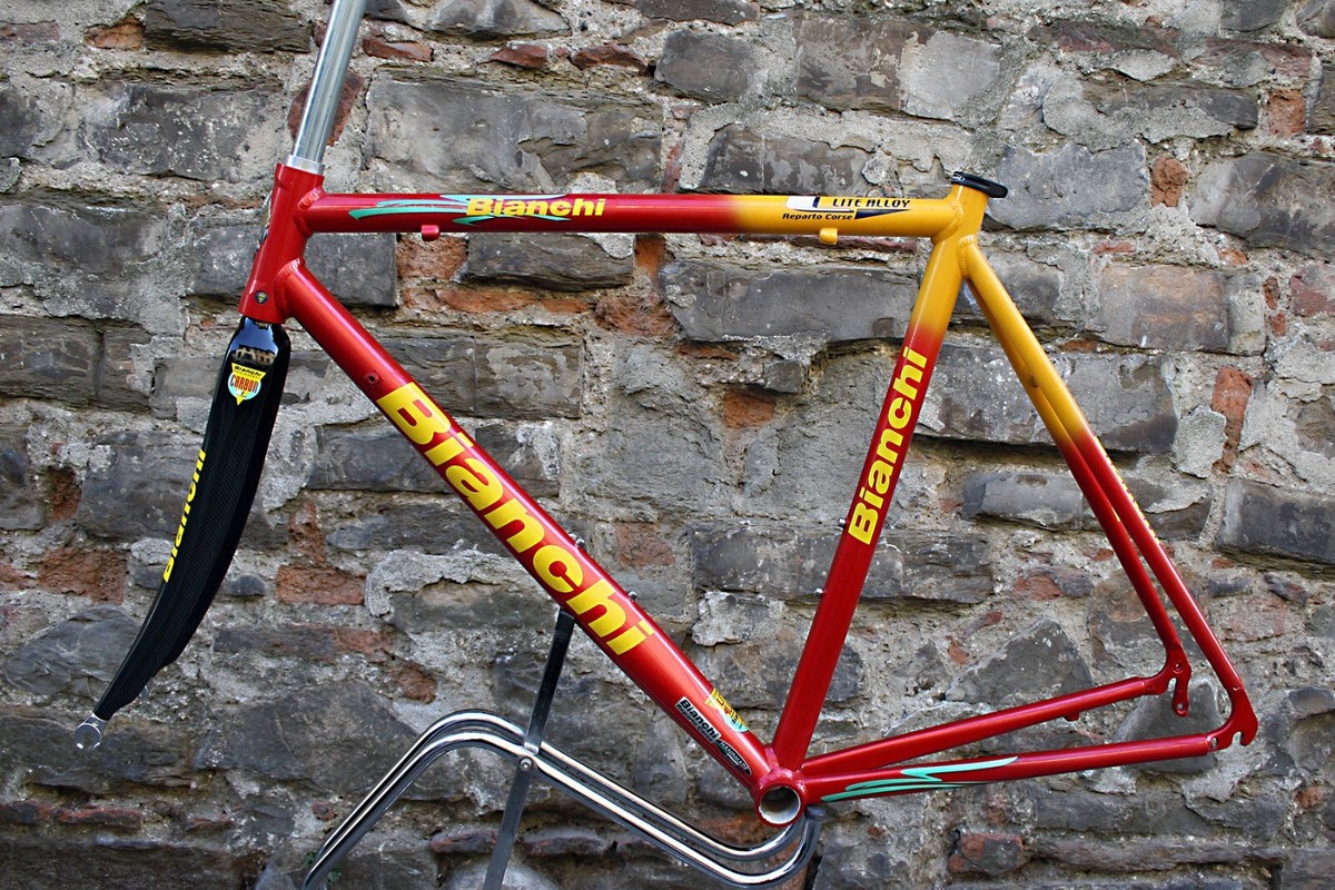 NOS bianchi mega pro L frameset new old stock made italy pantani