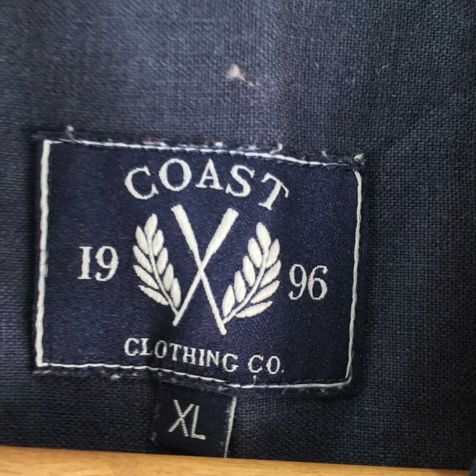 Coast clothing Co mens linen button up shirt size XL navy blue collar 109473 - Image 3 of 4