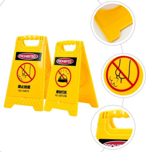 2 Pcs Warning Street Sign Makeup Mirror Travel Folding Hand Small Pocket - Picture 6 of 12