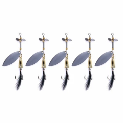 5pcs Leurre de pêche Cuillier Spinner 9cm*11.6G Argent Poisson Nageur - Photo 1/4