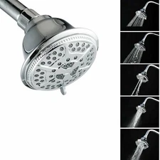 Ukoke High Pressure Fixed Mount Shower Head with 5 Spray Settings, Chrome