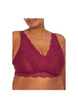 Secret Treasures Bralette Full Figure Lace Claret Wine Color Size 1X FREE S H 