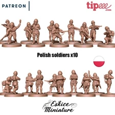 Eskice Miniatures WW2 Early War Polish Soldiers Infantry NO BASES Bolt Action 3D