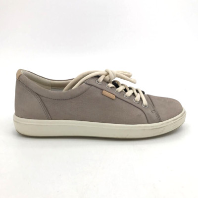 Ecco Danish Design Sneakers Shoes Gray Leather Lace Up Cap Toe Womens 6-6.5 37